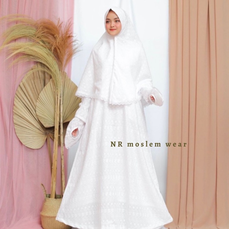 GAMIS PUTIH SYARI ,GAMIS UMROH , PERLENGKAPAN HAJI UMROH WANITA kode GPR