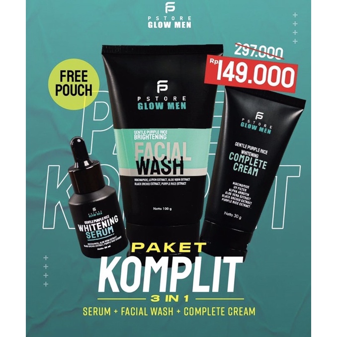 Pstore Glow Men 3in1/2in1 (PRODUK ORIGINAL dan BPOM)