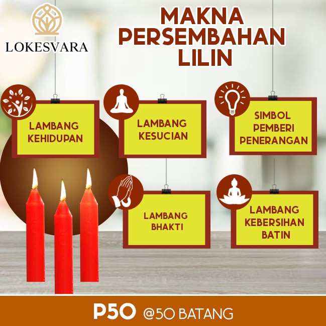 Lilin Sembahyang Parafin Sukhavati P50 Merah