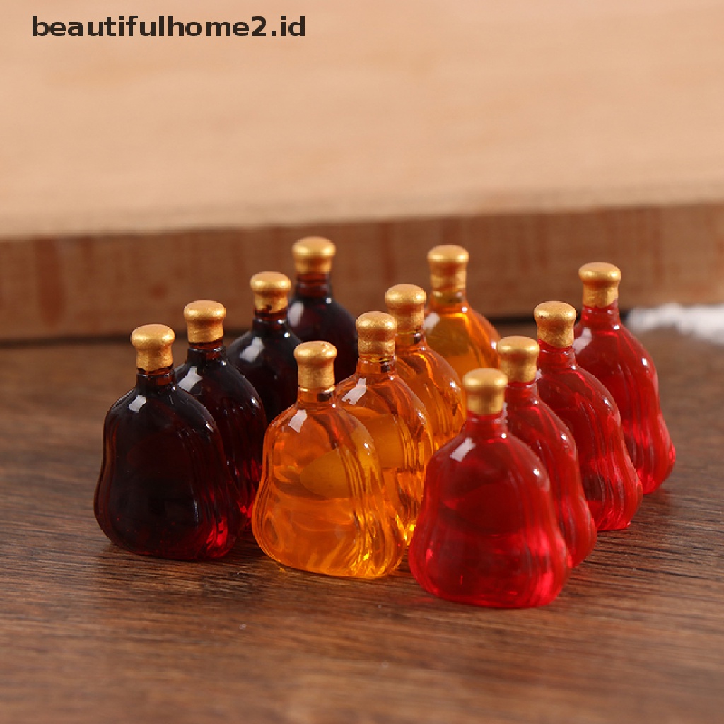 (Beautifulhome2.Id) 10pcs Miniatur Botol Wine Untuk Aksesoris Rumah Boneka