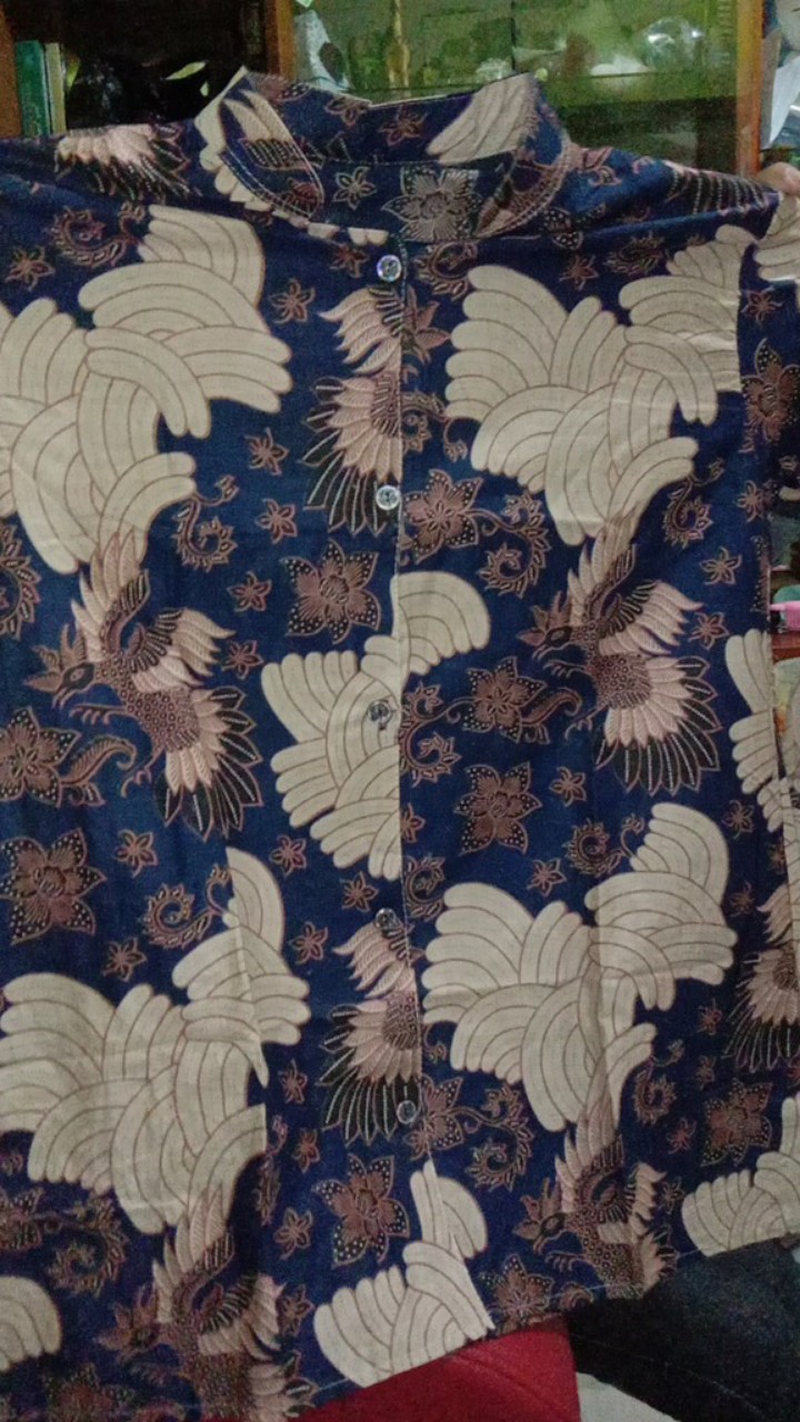 Atasan Batik Wanita Lengan Panjang Blouse Kancing Depan., Motif Batik