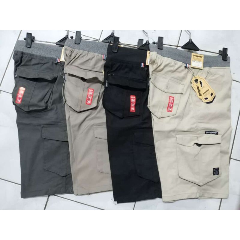 [ABU] Celana Cargo Pendek Pria Biig Size Cargo Kimpol Pinggang Karet Cargo Ukuran Jumbo Size 27 Sampai 44