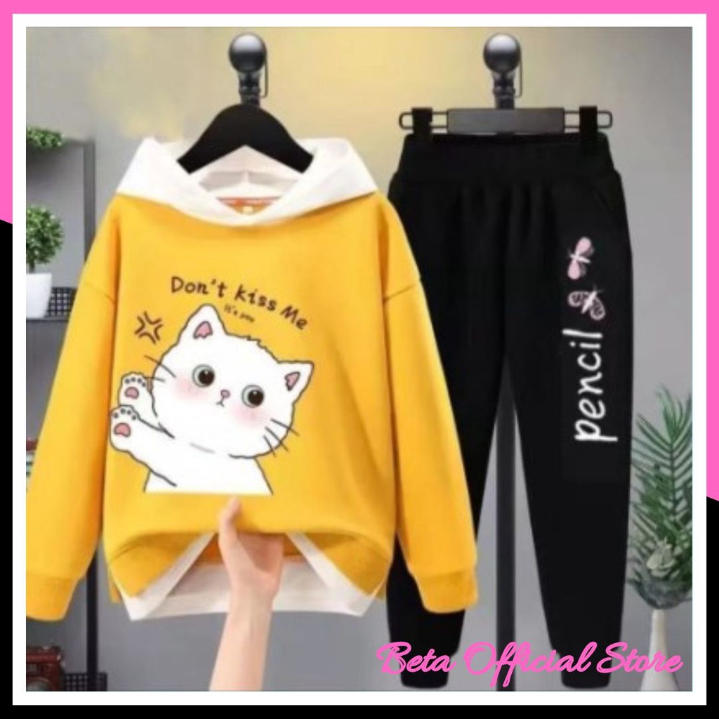 ST Baju Setelan Celana Panjang Training Anak Perempuan Tanggung Usia 7 8 9 10 11 12 Tahun Modern Sim