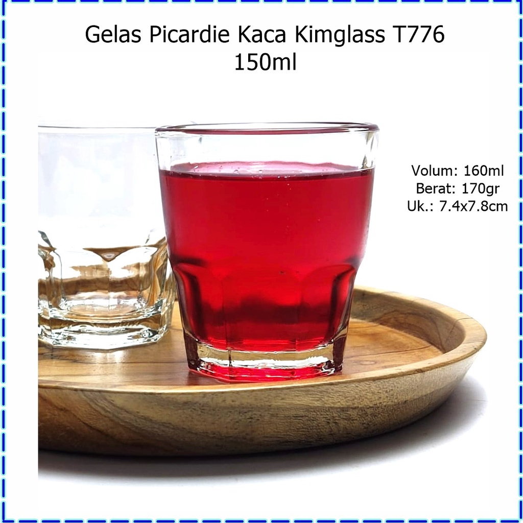 [1pcs] UTL030M Gelas Cuppucino/Lowball/Shot Gelas Picardie IMG Glass T776 150ml