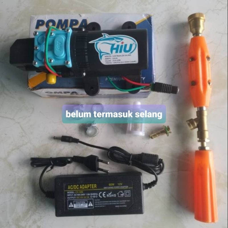 Set cuci Motor HIU original 100psi Adaptor 12V 6A 5A Pompa air DC Sprayer Jet Cleaner