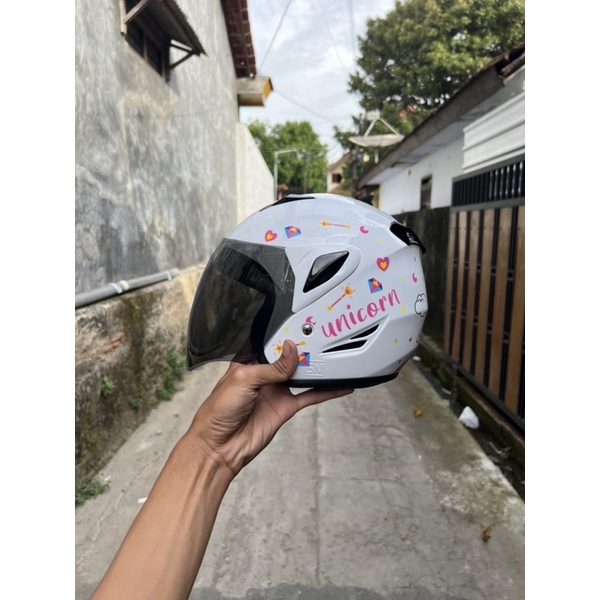 HELM ANAK ASCA KUDA PONI PUTIH