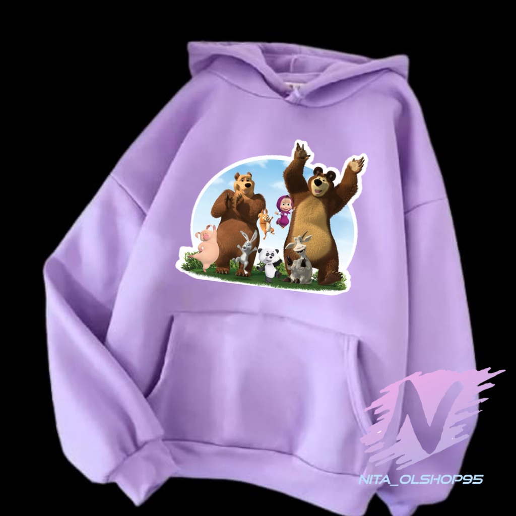 SWEATER MARSHA AND THE BAER HOODIE ANAK MARSA