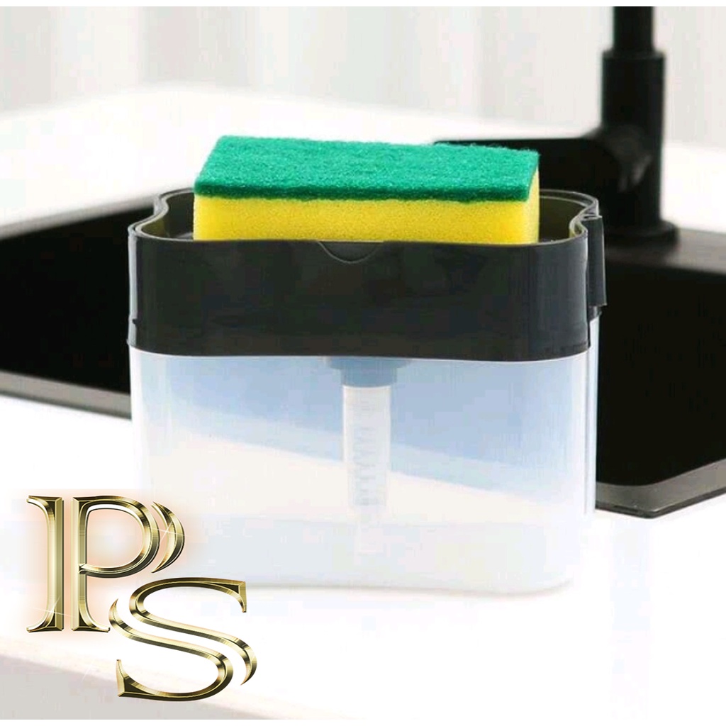 Dispenser Cuci Piring Free Spon / Tempat Sabun Cair pump / Tempat Sabun Cuci Piring dan SPON / Tempa