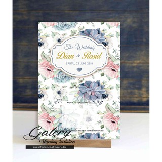 Undangan Pernikahan Floral Flower Vintage Rustic Cantik Lucu