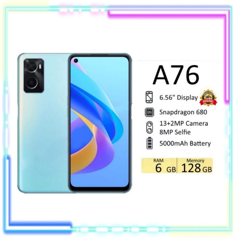 OPPO A76 GARANSI RESMI RAM 6 128 NEW 100% ORI BARU