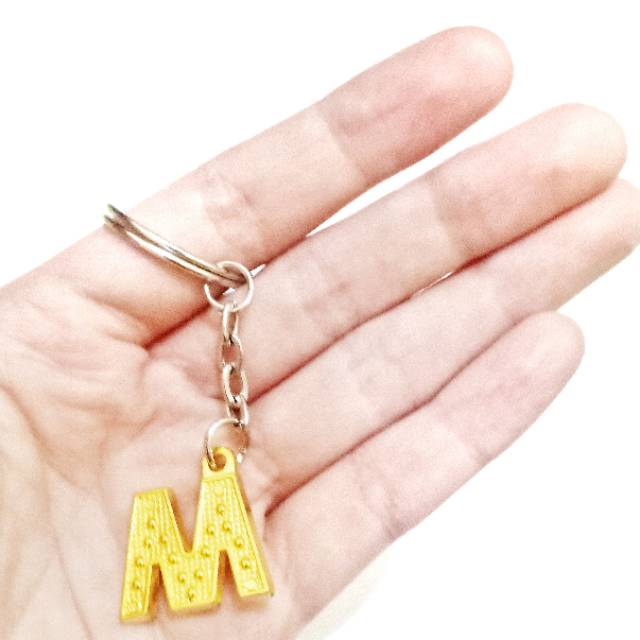 Gantungan Kunci Golden Inisial Custom | Initial Key Chain Emas Alphabet Huruf