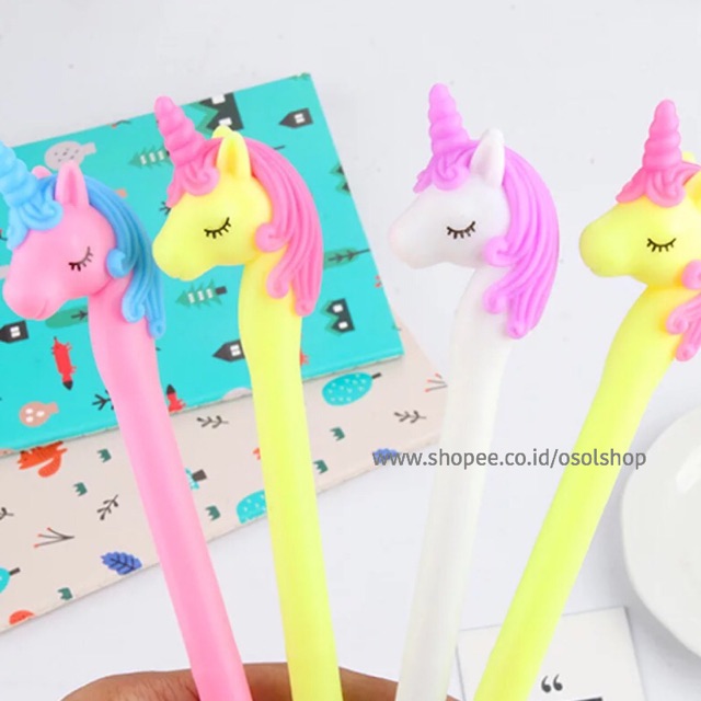 SATUAN Unicorn pen gel Pulpen PONI PONY KUDA karakter unik lucu murah souvenir