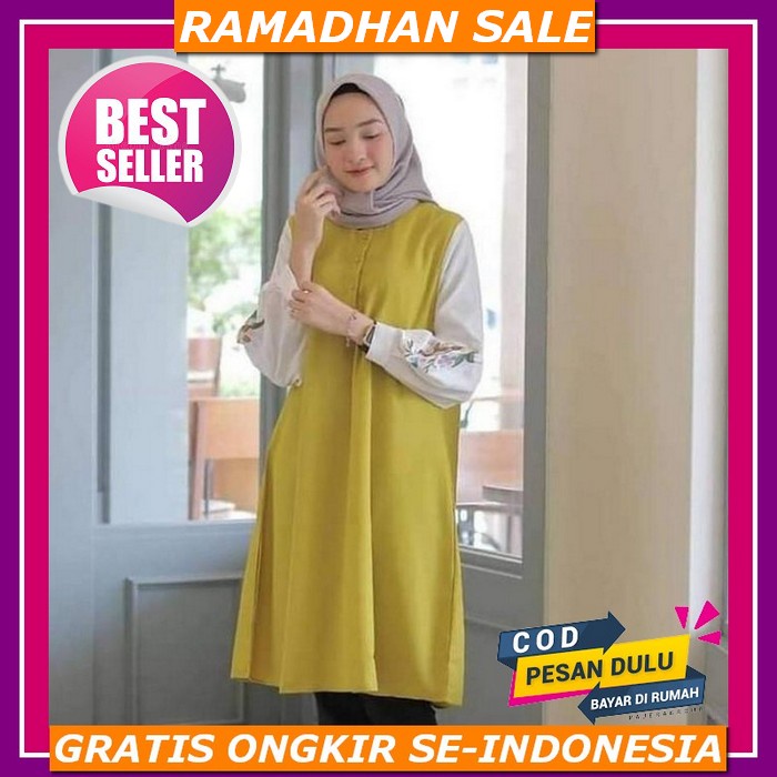 Tunik Wanita Atasan Tunik Long Tunik Jumbo Motif Kekinian 2022 Premium Baju Kondangan Terbaru Import