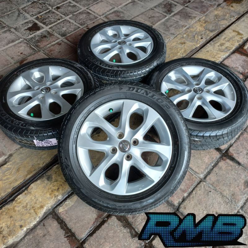 VELG MOBIL BEKAS STANDAR OEM MARCH RING 15 PCD 4X100 + BAN DUNLOP 185/60 R15