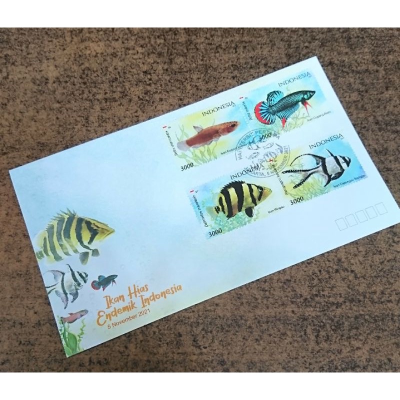 

Sampul Hari Pertama Prangko Perangko Indonesia seri Ikan Hias Endemik Indonesia 2021