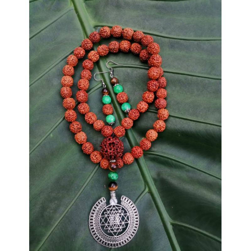 kalung,jenitri,amulet,sri mandala,rudraksha
