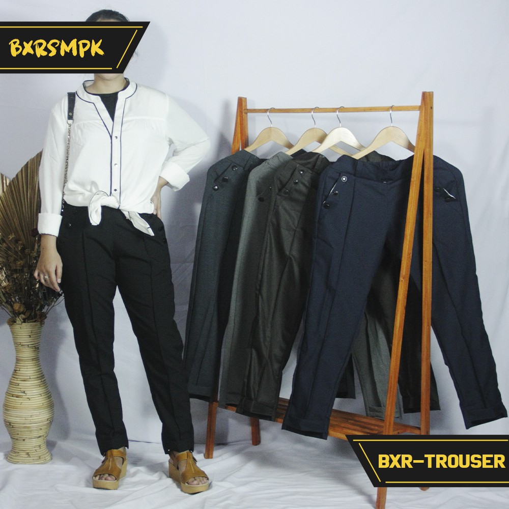 CELANA KERJA WANITA / TROUSER KANTOR KULIAHSLIM FIT BAHAN SEMI WOOL