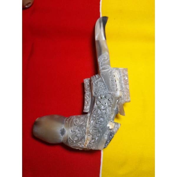 hulu keris antik | handle keris tanduk kerbau bule | deder ukir 3d | gagang keris 230721J