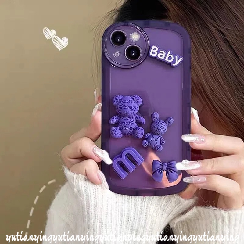 Case Desain Boneka Beruang 3D Untuk Oppo A95 A55 A15 A16K A16E A15s A16S A5 A9 2020 A16 A57 2022 A7 A54 A96 A53 A31 A33S A5 A16S A5 A9 2020 A16 A6 A6 A76 A12 A76S A12e Cover Lembut