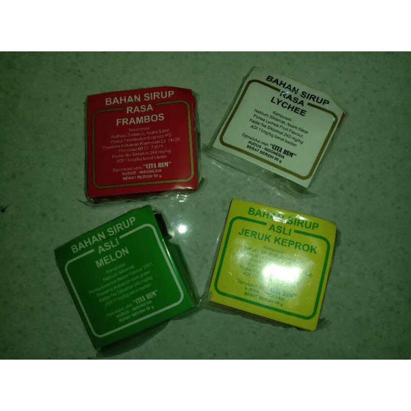 BAHAN SIRUP MELON/FRAMBOS/LECI/JERUK KEPROK