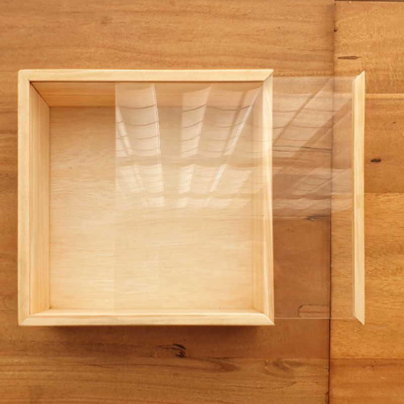 Box kayu/Wooden box/Hampers/Gift/Tempat penyimpanan/Tutup Acrylic