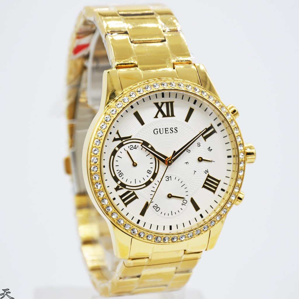 GUESS W1069L2 Solar - Jam Tangan Wanita - Gold