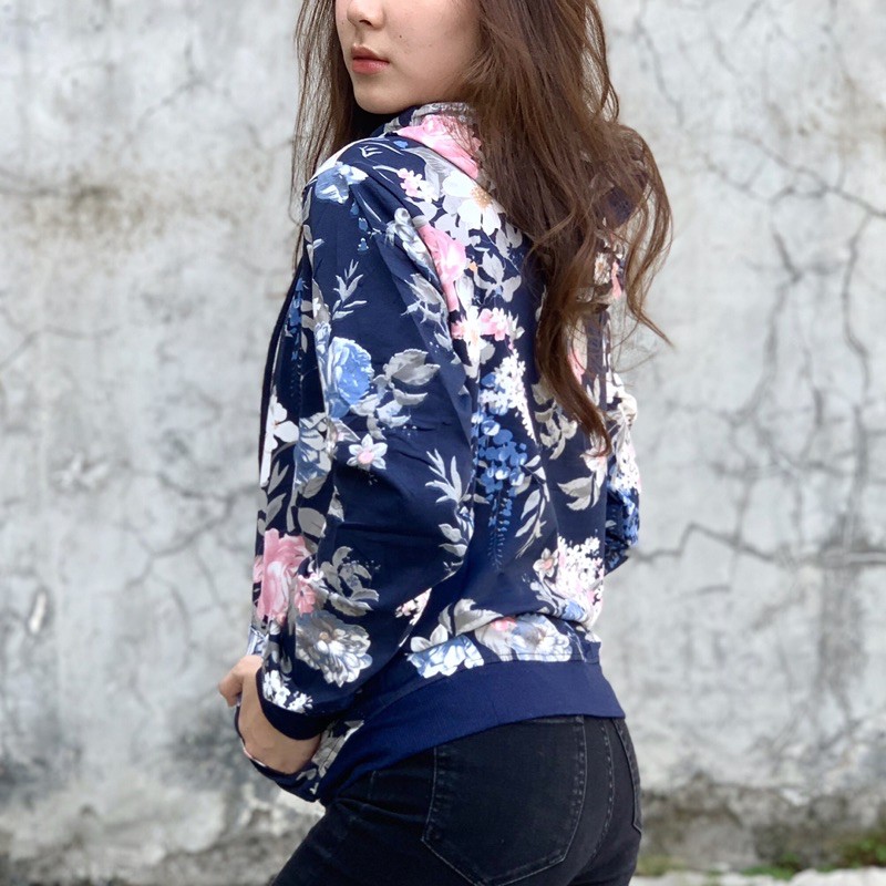 JAKET BUNGA ABU - KAOS IMPOR PREMIUM - FASHION KOREA - JOGGING - FIT S TO XL - TIPPIT TIP (BISA COD)-4