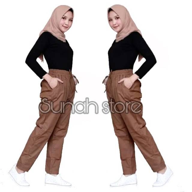  Celana  panjang wanita Basic premium pants  mode Baggy  polos 