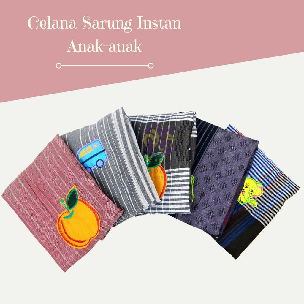 Celana Sarung Instan Anak Motif Karakter Kartun Ukuran Jumbo Oleh Oleh Haji Umroh