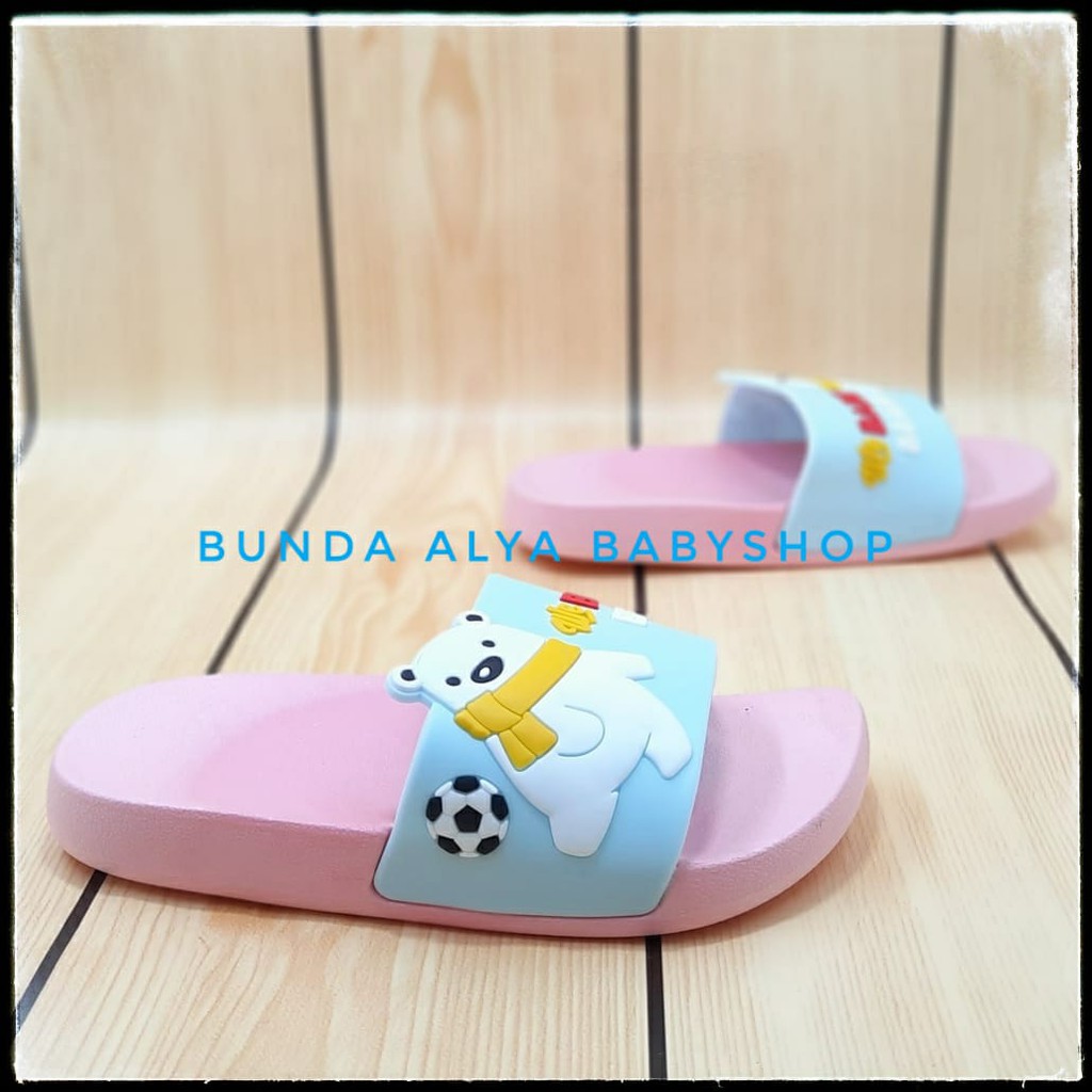 Sandal Anak Perempuan IMPORT Umur 4 5 Tahun Karet - Sendal Anak Karet Anti Licin BEAR PINK size 28 - 31 SALE