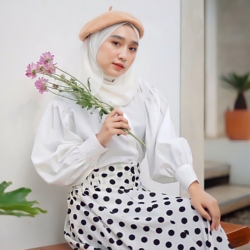 KEMEJA BALON BLOUSE BUBLE BAHAN WOLFIS