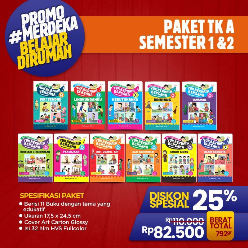 PAKET BUKU TEMATIK TK A dan TK B Ziyad, Juz Amma Tulis