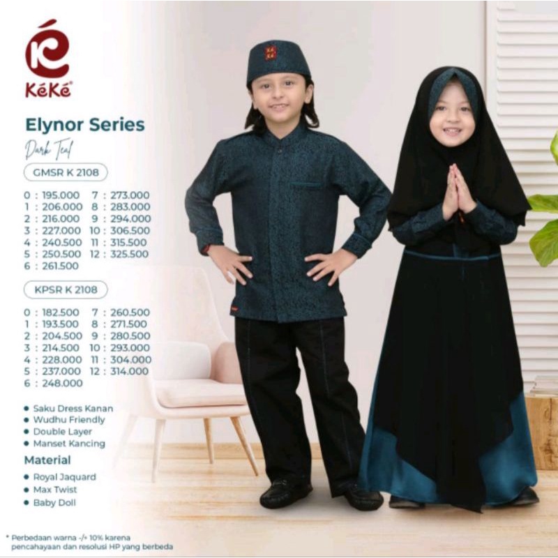 Sarimbit Keke Elynor Series 2022 Dark Teal / Koko Anak / Quanzhakids