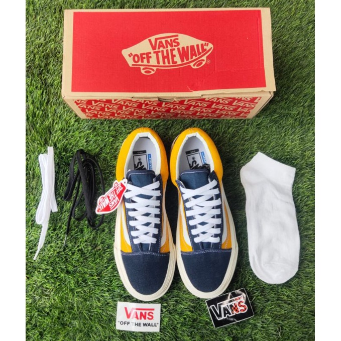 SEPATU PRIA VANSS OLDSKOOL NAVY YELLOW OG WAFLE DT BNIB MADE IN CHINA PREMIUM IMPORT SEPATU WANITA SEPATU SNEAKERS