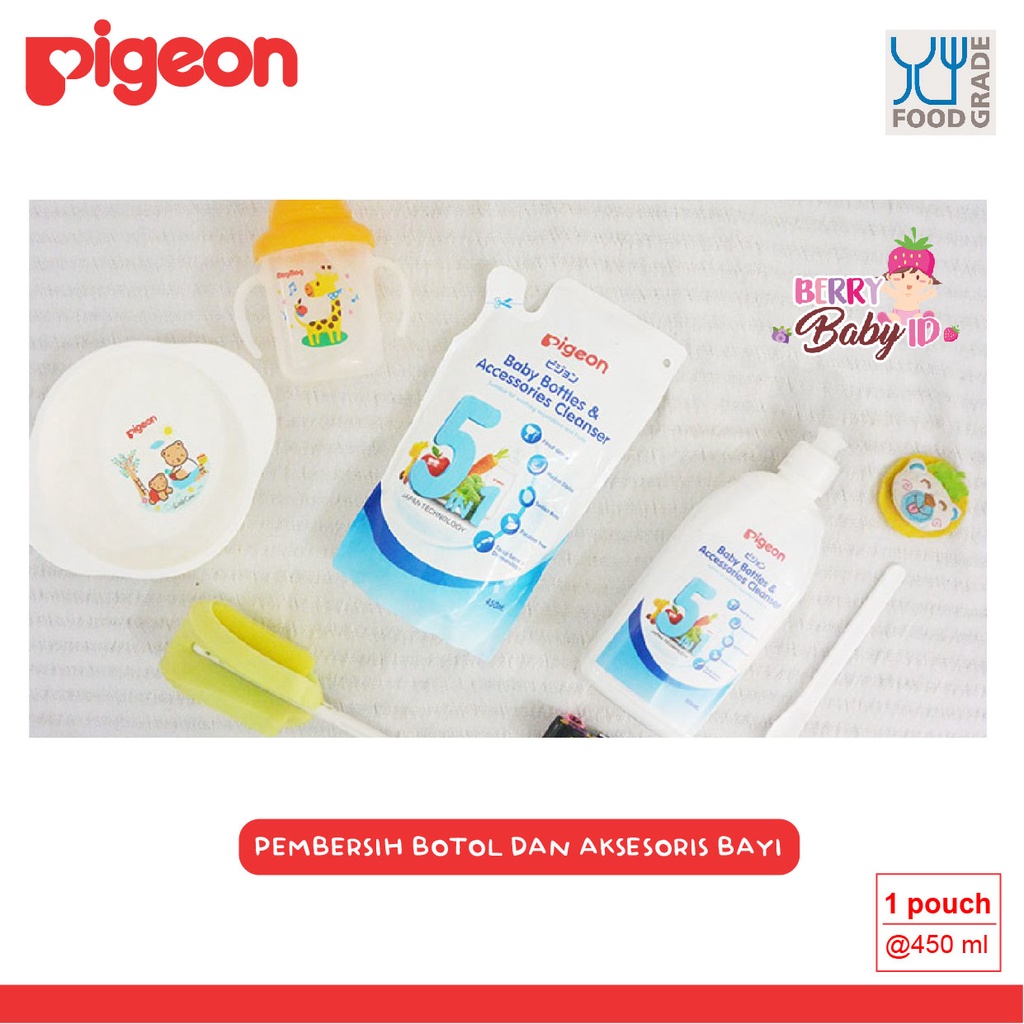 Pigeon Baby Bottles &amp; Accessories Liquid Cleanser Cairan Pencuci Botol Berry Mart