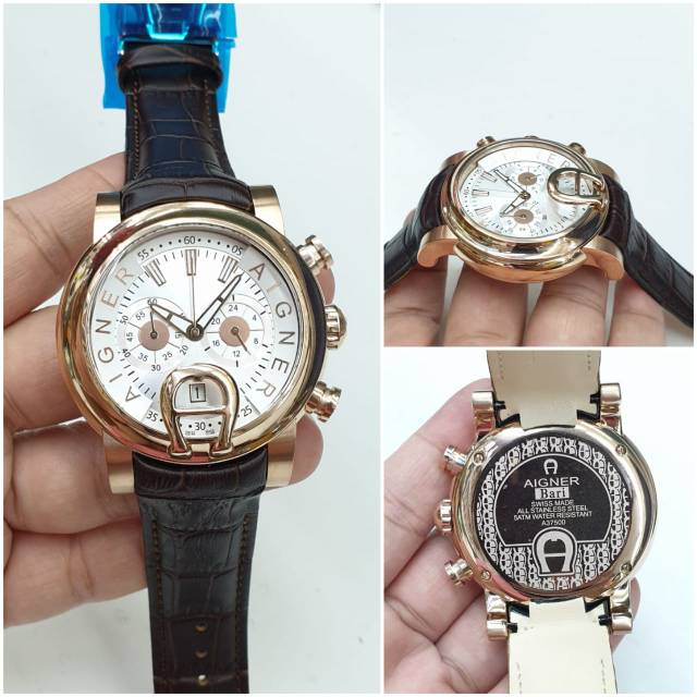 JAM TANGAN PRIA AIGNER BARI LEATHER STRAP