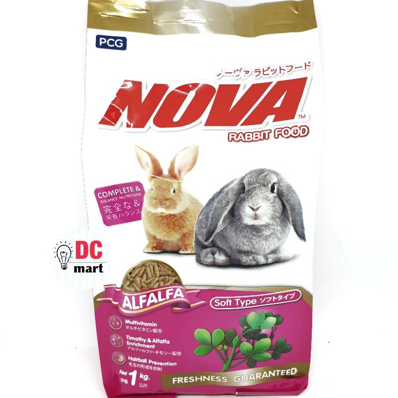 Nova Rabbit ALFAFA kemasan 1KG / Makanan Kelinci