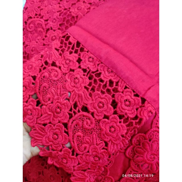 Kebaya  kutubaru alexuez merah 0632 /kutubaru brukat kebaya premium