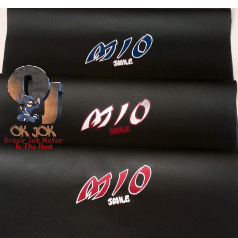 Kulit Jok Motor Logo Mio Smail/Kulit Jok Motor Mio Murah/Sarung Jok Mio/Cover Jok/Grosir Jok Motor