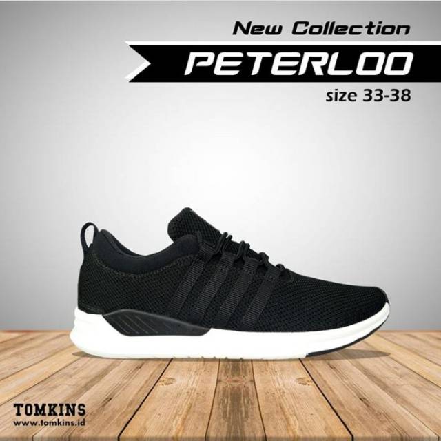 Sepatu tomkins remaja peterloo black white
