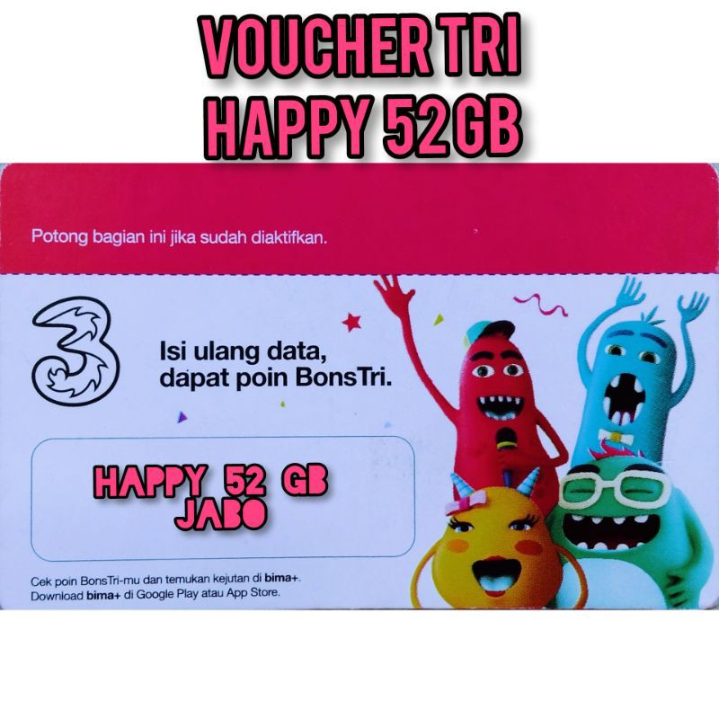 VOUCHER TRI HAPPY 52GB(JABODETABEK)