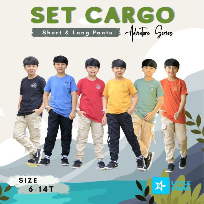SET CARGO LONG & SHORT PANTS BY LITTLE STARS