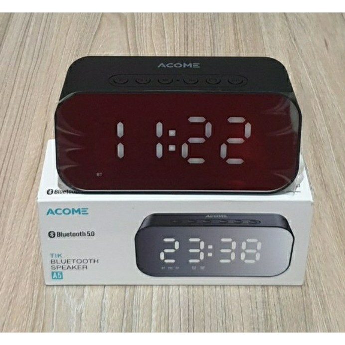 SPEAKER BLUETOOTH 5.0 ACOME A5 WITH JAM ALARM LED ULTRA BASS