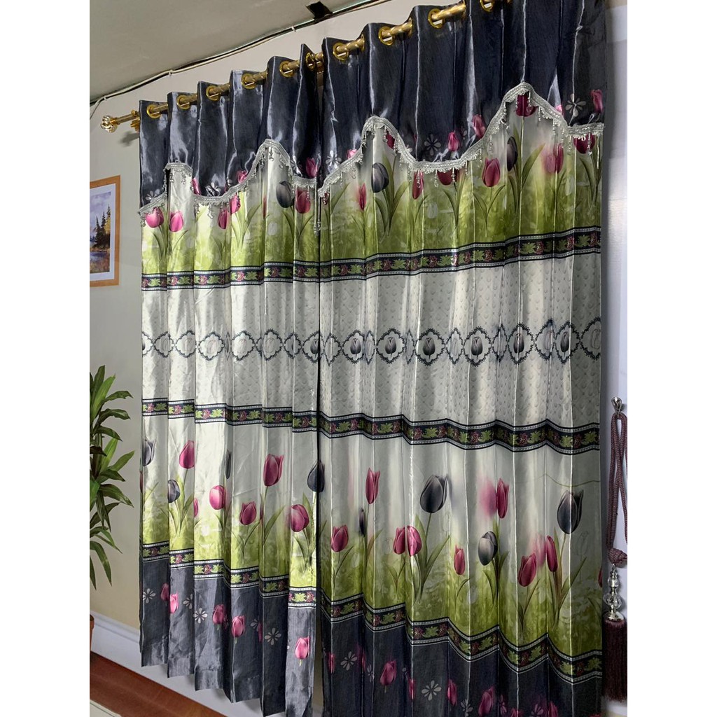 TERMURAH - GORDEN/KORDEN INTERIOR AKSESORIS RUANG TAMU CANTIK MOTIF TERBARU MAGNOLIA - ABU-ABU