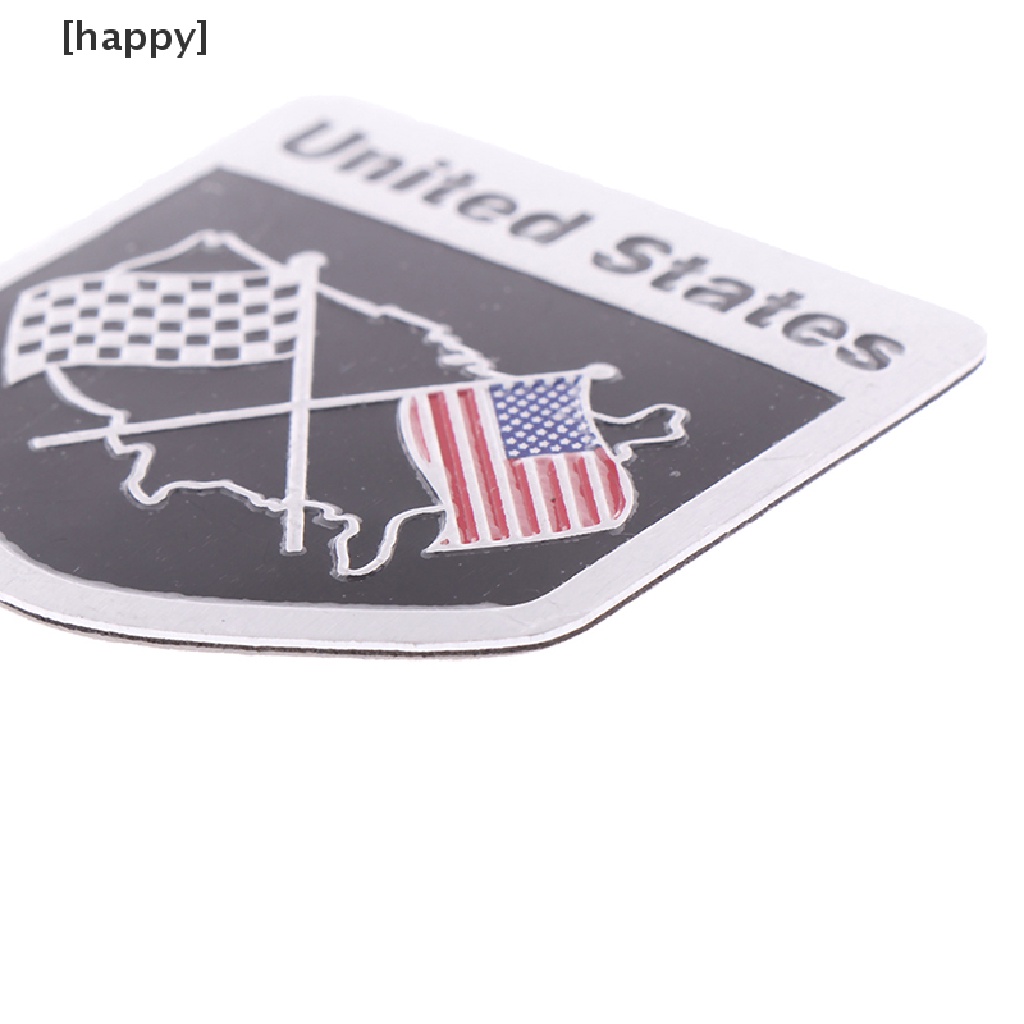 Ha 1pc Stiker Emblem Logo Bendera Amerika Bahan Alloy Untuk Dekorasi Mobilmotor