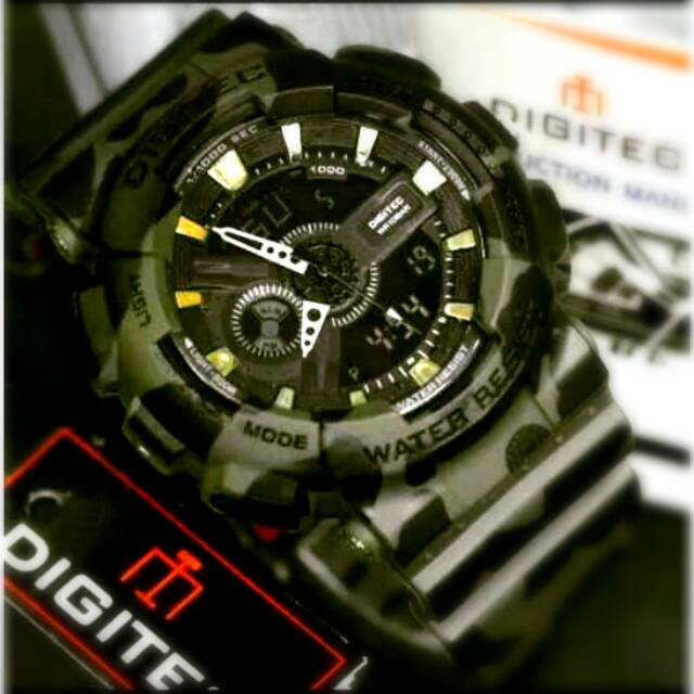 jam tangan digitec original pria digitec 2077 army black