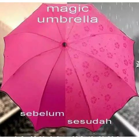 [BS] PAYUNG LIPAT MAGIC 3D MUNCUL MOTIF AJAIB ANTI UV HUJAN BSIN BESAR