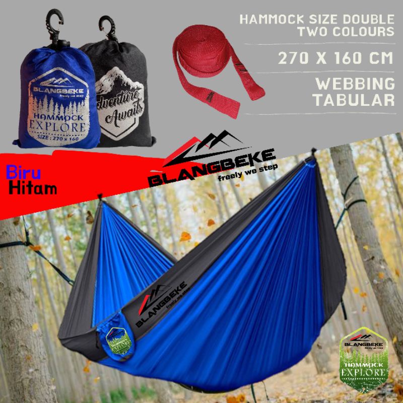 Hammock DOUBLE - HAMMOCK SINGLE traveling include webbing