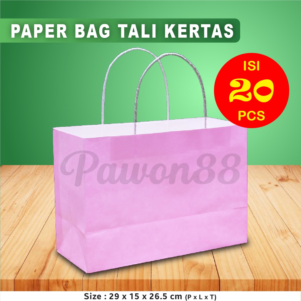

Paper Bag Polos - Paper Bag Tali Kertas 29x15x26,5 cm (20 pcs)