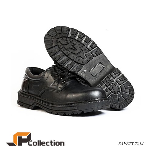 Original SPATOO-Sepatu Safety Pendek Model Kulit Sapi Asli Ujung Ada Besi Pengaman / Steel Toe Cap